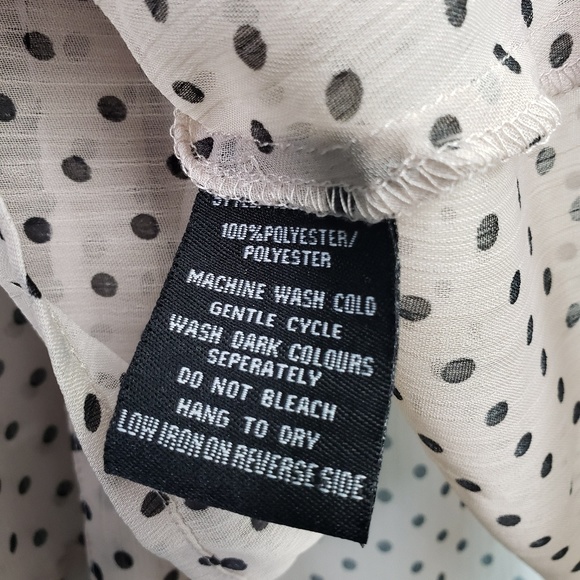 INC Sheer Polka Dot Retro Feel Blouse - Picture 7 of 8